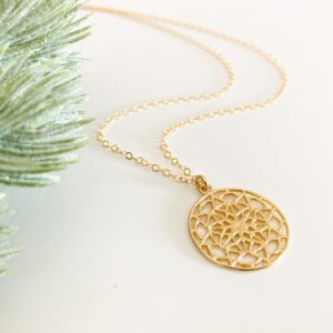 Gold Mandala Necklace | Me Me Jewellery