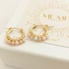 Pink Opal Mini Gold Hoops | Me Me Jewellery