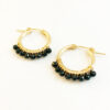 Black Tourmaline Hoops in Gold | Me Me Jewellery