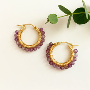 Amethyst Hoop Earrings | Me Me Jewellery