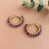 Amethyst Medium Hoop Earrings | Me Me Jewellery